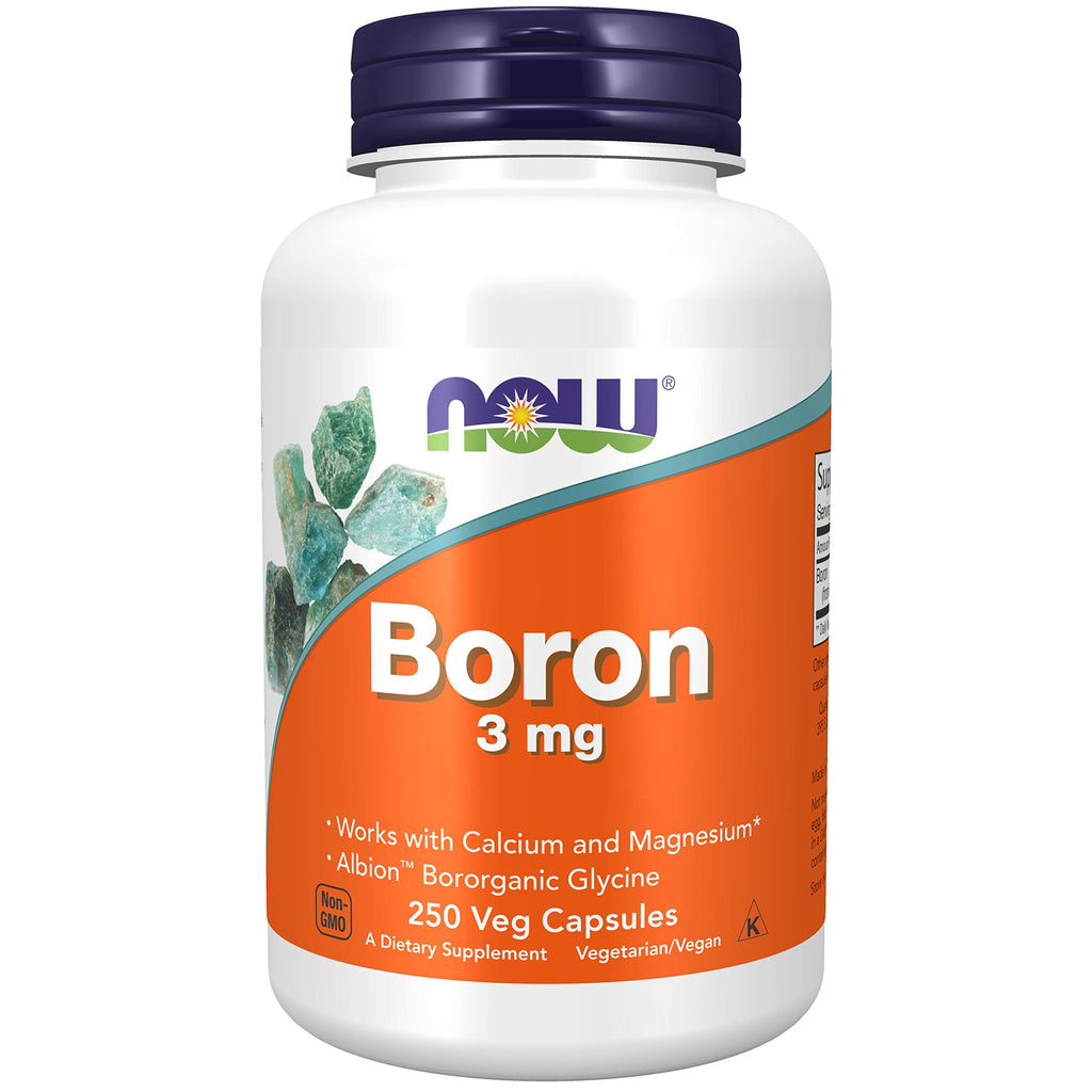 Now Foods, Boron, 3mg, 250 Vegan Capsules, Lab-Tested, Gluten Free, Soy Free, Non-GMO, Vegetarian - BeesActive Australia