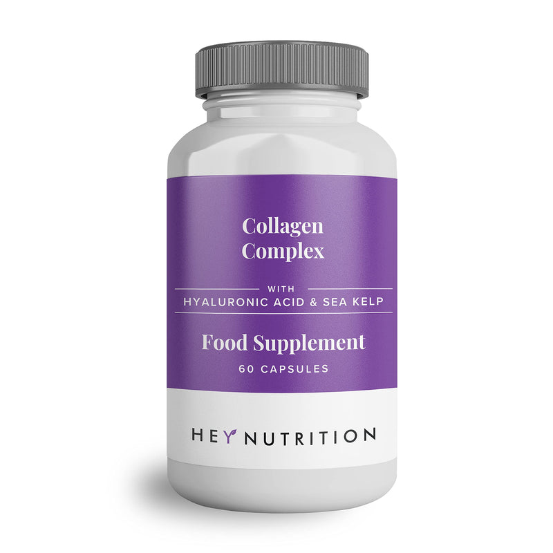 Hey Nutrition Collagen Complex Hyaluronic Acid & Sea Kelp Vitamin E, C, Biotin - Healthy Nails, Skin, Hair Joints Metabolism - Type 1 Marine Supplement - Non GMO, 60 Capsules 60 Count (Pack of 1) - BeesActive Australia