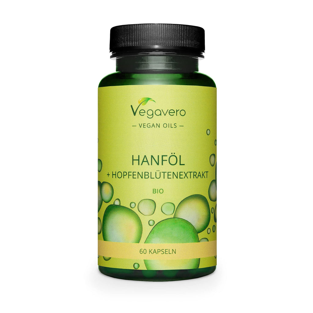 Organic Hemp Seed Oil Vegavero� | with Hop Extract | Cold Pressed Cannabis Oil | NO Additives | 60 GreenCaps Duo� Capsules | Vegan - BeesActive Australia