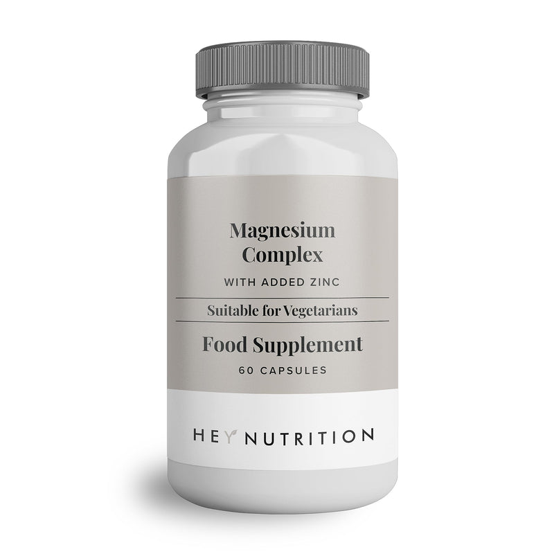 Hey Nutrition Magnesium Complex High Strength 205mg Supplement - Zinc & Vitamin D3 - Muscle and Bone Health, Nerve Function and Energy Support - UK Manufactured - Non-GMO, 60 Vegan Capsules 60 Count (Pack of 1) - BeesActive Australia
