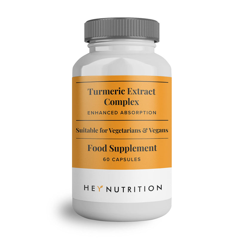 Hey Nutrition Turmeric Extract Complex - Vitamin D3 & C, Black Pepper Extract - Support Muscle & Joint Relief - Maximum Potency & Enhanced Absorption - UK Manufactured - 60 Vegan Capsules 60 Count (Pack of 1) - BeesActive Australia