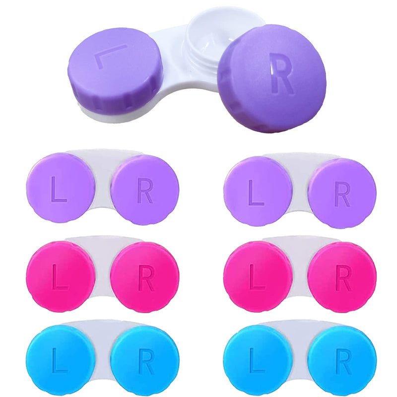 6 Packs Contact Lens Cases, Contact Lenses Holder Box with Left/Right Caps for Home Travel Outdoor - BeesActive Australia