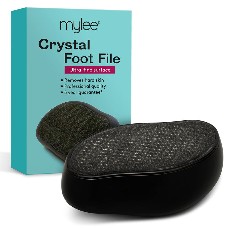 Mylee Crystal Foot File for Smooth Feet - Ultra Fine Glass Surface, Gently Removes Hard Skin, Works on Dry & Wet Feet, Easy to Clean & Sanitise Professional & Home Use, 5 Year Guarantee on the Surface - BeesActive Australia