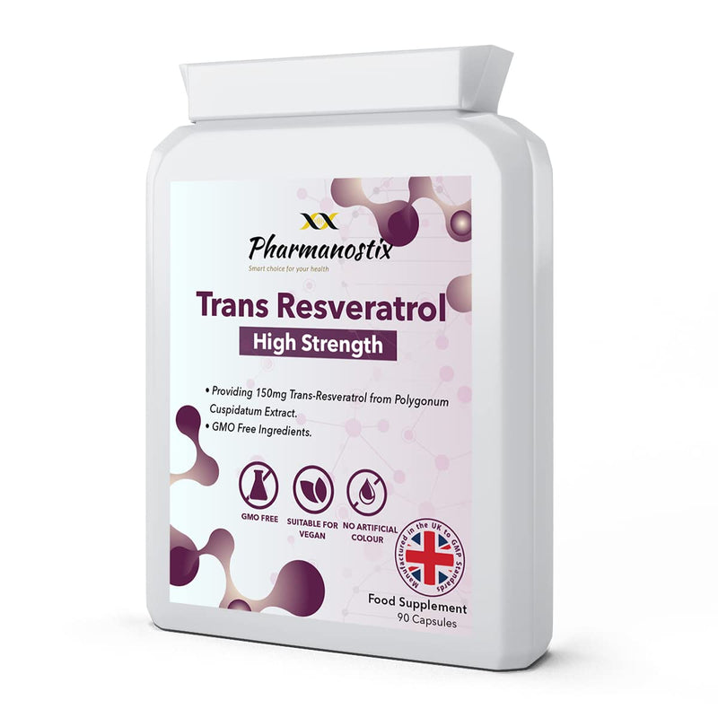 Trans Resveratrol Supplement 150mg - 90 Vegan Easy Swallow Daily Capsules - 3 Month Supply - Providing Trans-Resveratrol from Polygonum Cuspidatum Extract (Japanese Knotweed) - UK Manufactured to GMP - BeesActive Australia