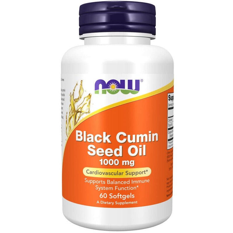 Now Foods, Black Cumin Seed Oil, 1.000mg, High Dose, 60 Softgels, Lab-Tested, Soy Free, Gluten Free, Non-GMO - BeesActive Australia