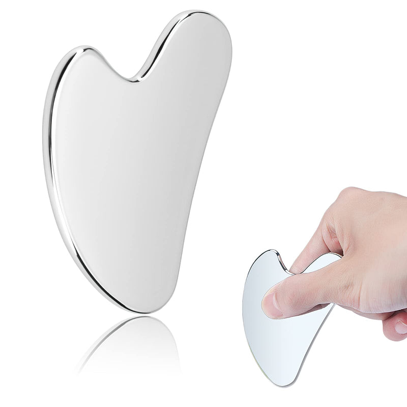 Gua Sha Facial Tool, Stainless Steel Guasha Scraping Massage Tool, Metal Lymphatic Drainage Massage Scraper for Face, Eyes, Neck, Body - BeesActive Australia