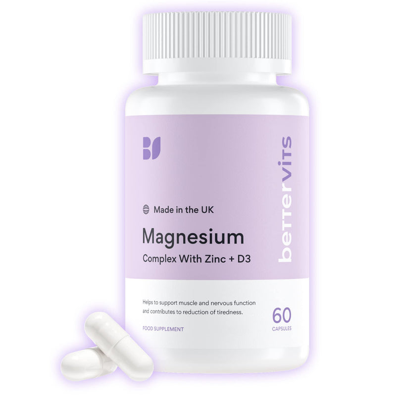 BetterVits Magnesium Complex | 3 Types Glycinate, Malate, Citrate | Potent Dose | Anxiety | Mood | Fatigue | With D3 & Zinc - BeesActive Australia
