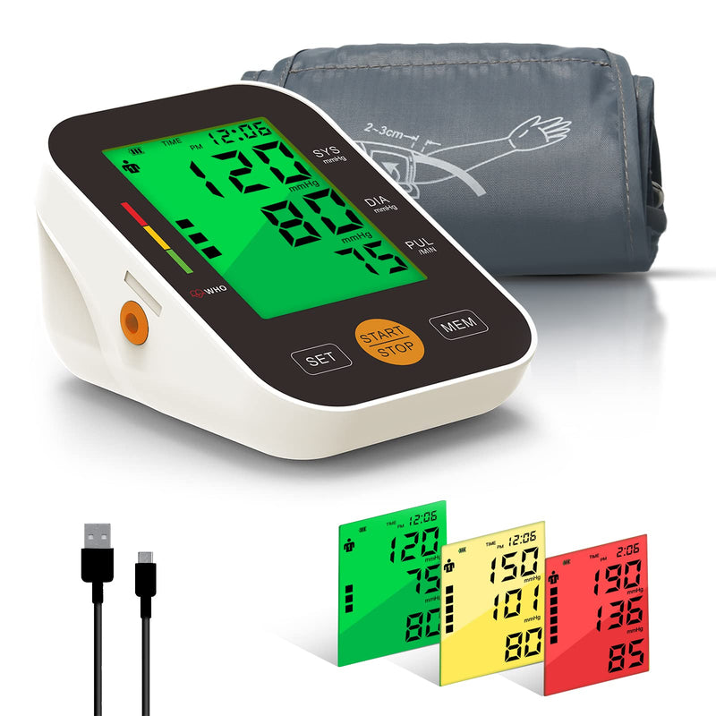 Blood Pressure Monitors Upper Arm,PANACARE Automatic Blood Pressure Machine 4.2'' Large Display with Backlight/Arrhythmia/Adjustable Large Cuff 22-42cm/ 2 Users,Accurate Digital Blood Pressure Monitor A-black - BeesActive Australia