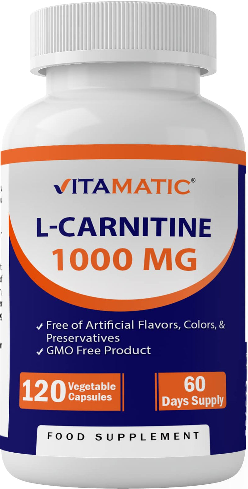 Vitamatic L-Carnitine Fumarate 1000 mg - 120 Vegetable Capsules - BeesActive Australia