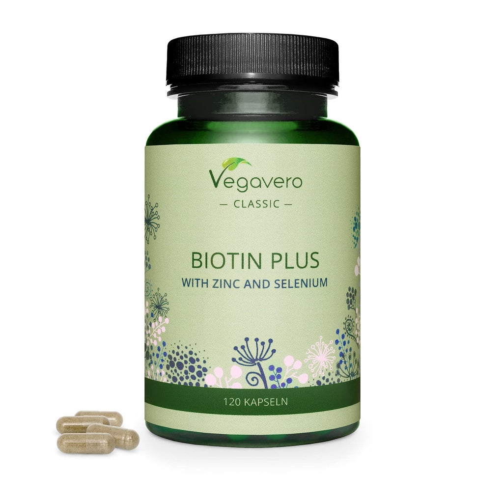 Biotin Vegavero� | with Zinc & Selenium | NO Additives | Hair Growth Supplement | 120 Vegan Capsules | Nails & Skin Support* for Men & Women - BeesActive Australia