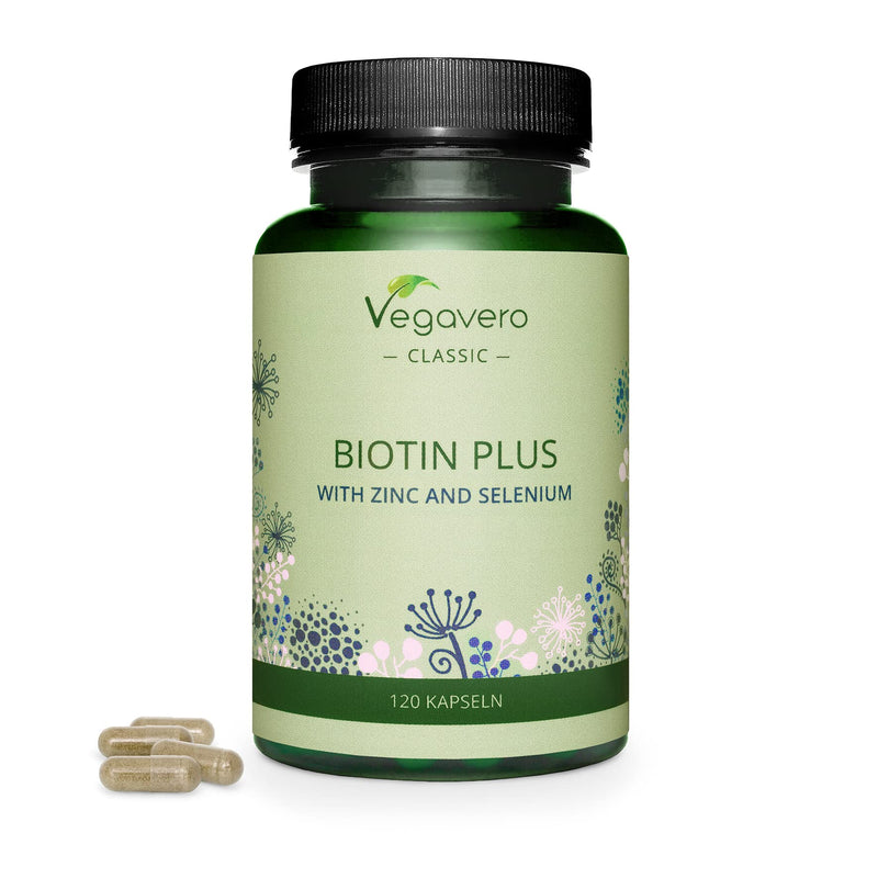Biotin Vegavero� | with Zinc & Selenium | NO Additives | Hair Growth Supplement | 120 Vegan Capsules | Nails & Skin Support* for Men & Women - BeesActive Australia