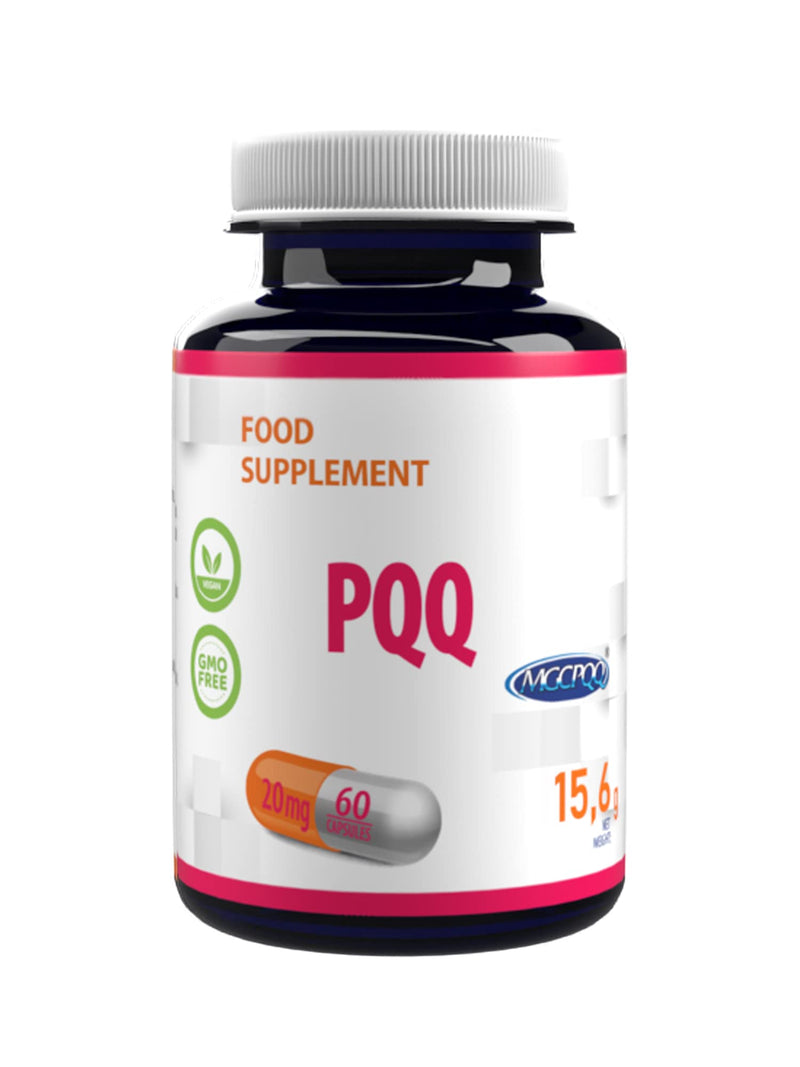 Hepatica PQQ (MGCPQQ) 20mg 60 Vegan Capsules, Pyrroloquinoline Quinone Certificate, 3rd Party lab Tested, High Strength Supplement, Gluten and GMO Free - BeesActive Australia
