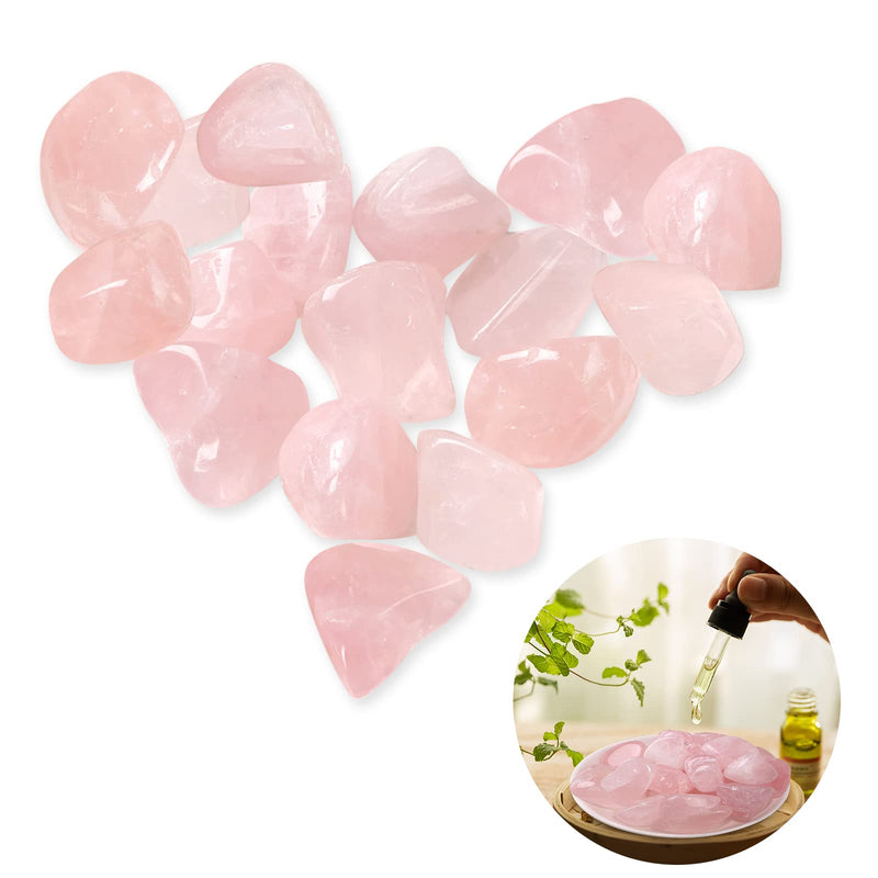 Xinjieda Natural Rose Quartz Crystals, Bulk Large Natural Tumbled Polished Stones Small Rose Quartz Stones Gemstone Healing Crystals Quartz for Aromatherapy Oils Jewelry Making Wicca, Reiki (Pink) Raw Stone Pink - BeesActive Australia