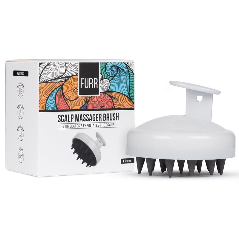 FURR Scalp Massager Brush | Hair Scalp Massager Hair Growth | Head Massager Scalp for Hair Growth | Hair Massager Scalp | Reduces Dandruff | Silicon Scalp Massager | Hair Scrubber | Shower Hair Brush - BeesActive Australia