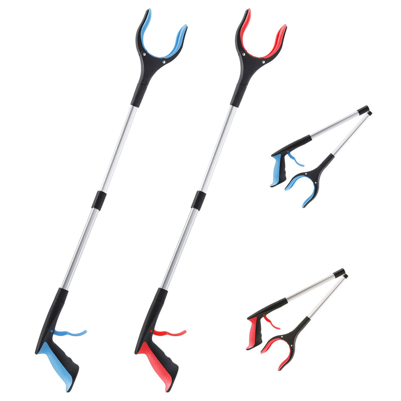 OITUGG Litter Pickers set of 2 pcs - Rubbish Picker Grabber with Magnetic Tip - 32" Long Reach Helping Hand Grabber Stick for Adults Children - Grabber Tool Reaching Aids for elderly disabled multicolour + 2pcs - BeesActive Australia