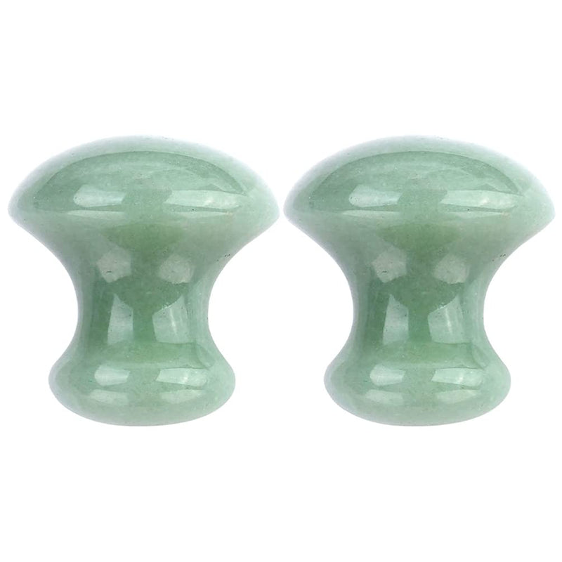 OSALADI 2Pcs Gua Sha Facial Tools, Green Jade Quartz Mushroom Face Massage Gua Sha Rollers Stones Scraping Massage Tool for Women Home Spa - BeesActive Australia