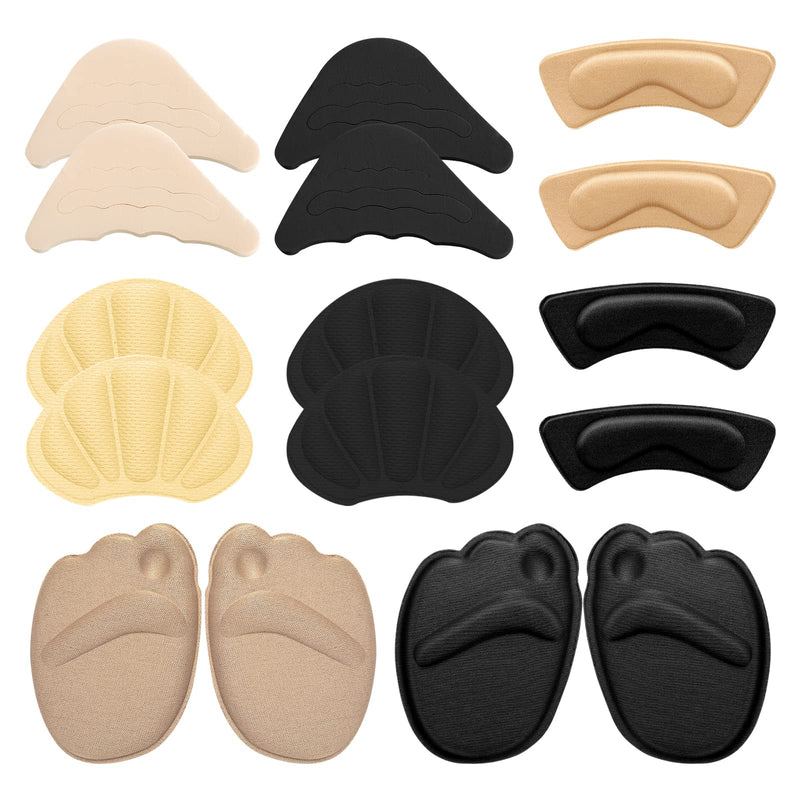 Molain 8 Pairs Heel Grips Shoe Pads Cushions Shoes Filler Comfort Insole for Too Big Loose Shoes Anti-Slip Helper Inserts Toe Liners Brace Fit Tighter Size Foot Care Protector for Women Men 8 Pairs Set a - BeesActive Australia