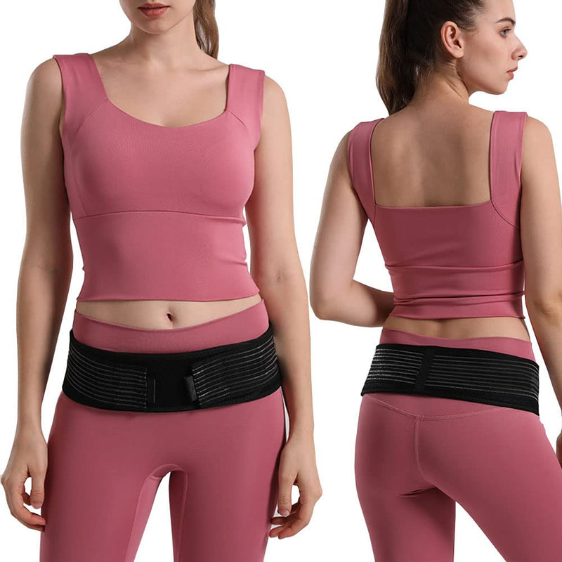 DZOZO Sacroiliac SI Joint Hip Belt Sacroiliac Joint Belt Elastic Support Band Anti-Slip Pelvic Lower Back Support Brace Sacroiliac Belt Compression Adjustable Sacroiliac Hip Waist Compression Belt Black-A - BeesActive Australia