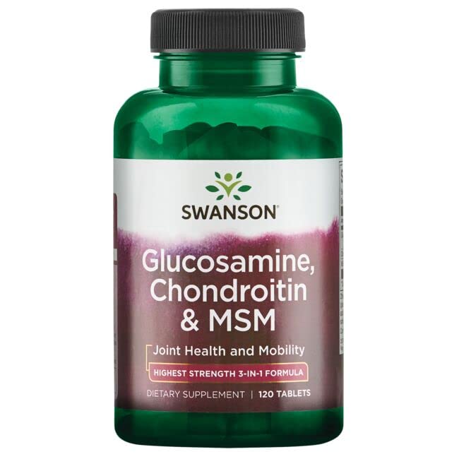Swanson, Glucosamine, Chondroitin & MSM, 120 Tablets, Highly Dosed, Laboratory Tested, SOYA Free, Gluten Free, Non-GMO - BeesActive Australia