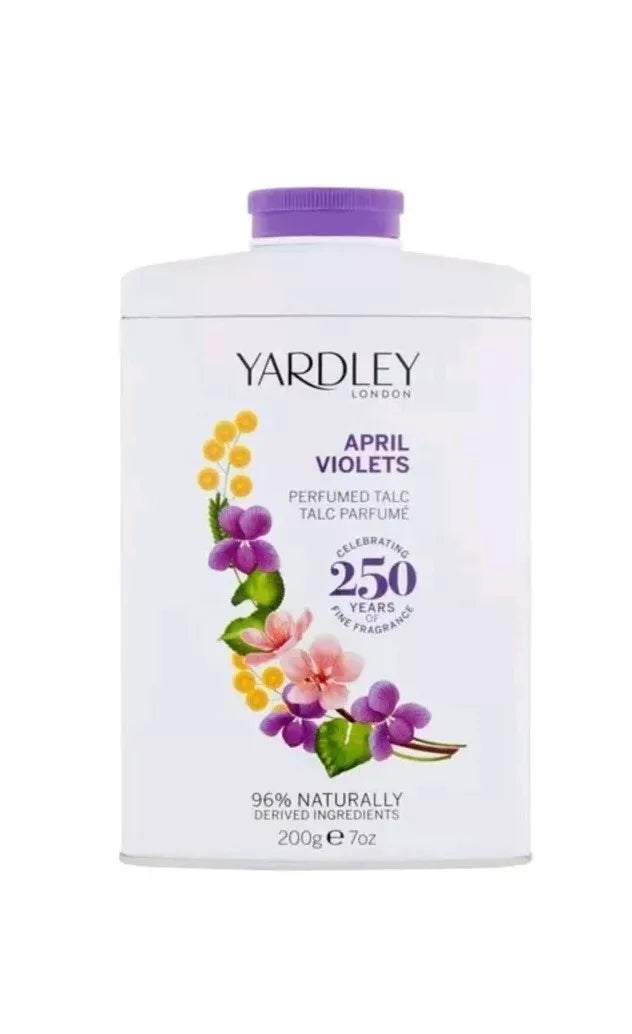 Yardley London April Violets Talc 2 Pack - Perfumed Talcum Powder for Women (2 x 200g) - BeesActive Australia