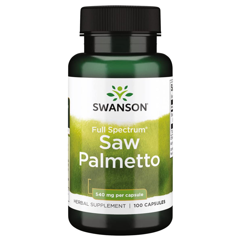 Swanson Saw Palmetto, 540mg, 100 Capsules, High Strength, Lab Tested, Soy Free, Gluten Free, Non-GMO - BeesActive Australia