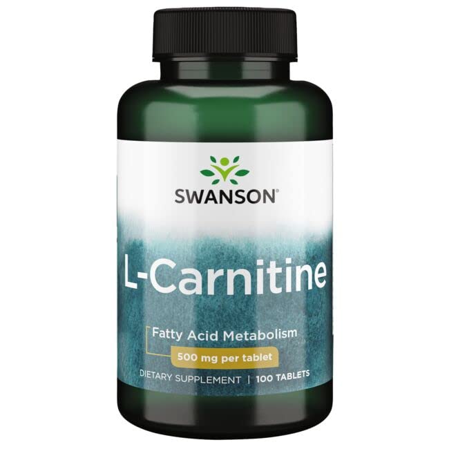 Swanson, L-Carnitine (L-Carnitine-Base), 500mg, 100 Vegan Tablets, High-Dose, Lab-Tested, Vegetarian, Soy-Free, Gluten-Free, Non-GMO - BeesActive Australia