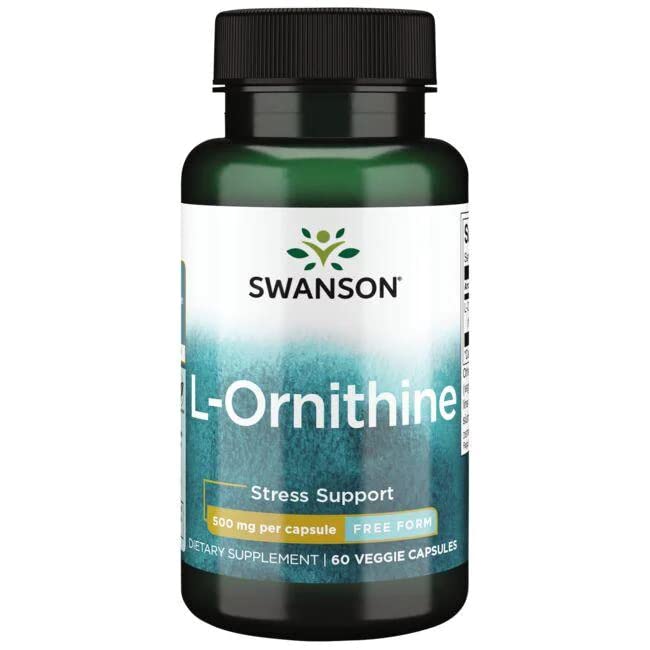 Swanson, L-Ornithine (L-Ornithine Hydrochloride), 500mg, 60 Vegan Capsules, High-Strength, Lab-Tested, Vegetarian, Soy-Free, Gluten-Free, GMO-Free - BeesActive Australia