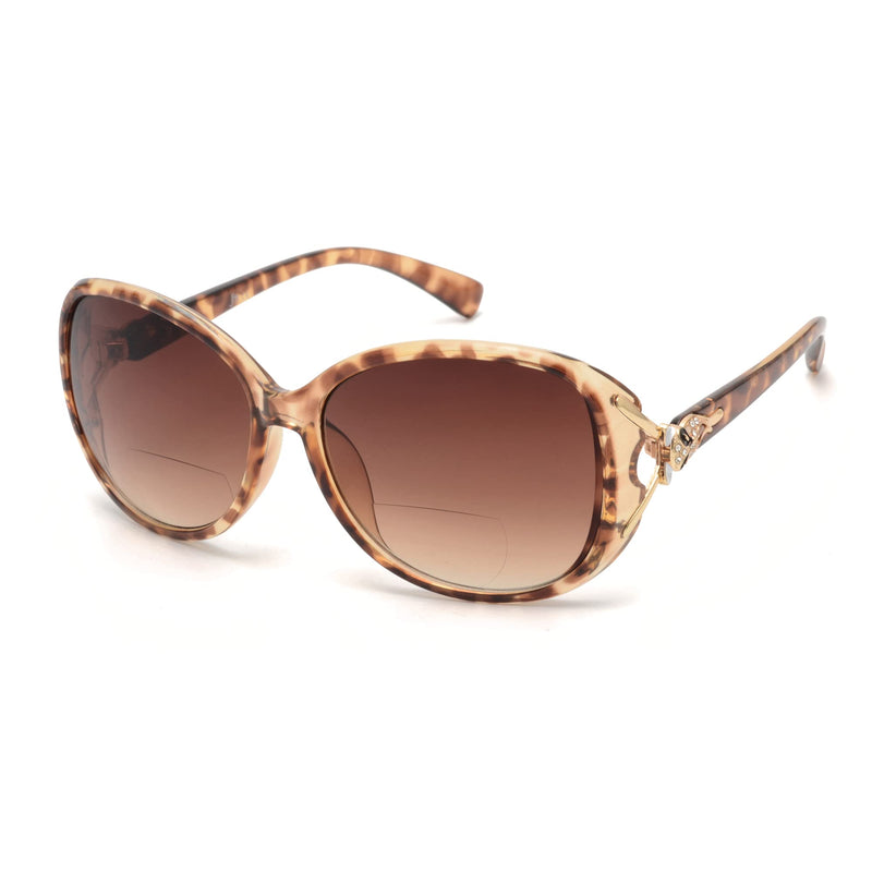 JM Classic Bifocal Reading Sunglasses Reader Glasses for Women UV Protection Outdoor Brown 2.25 x - BeesActive Australia