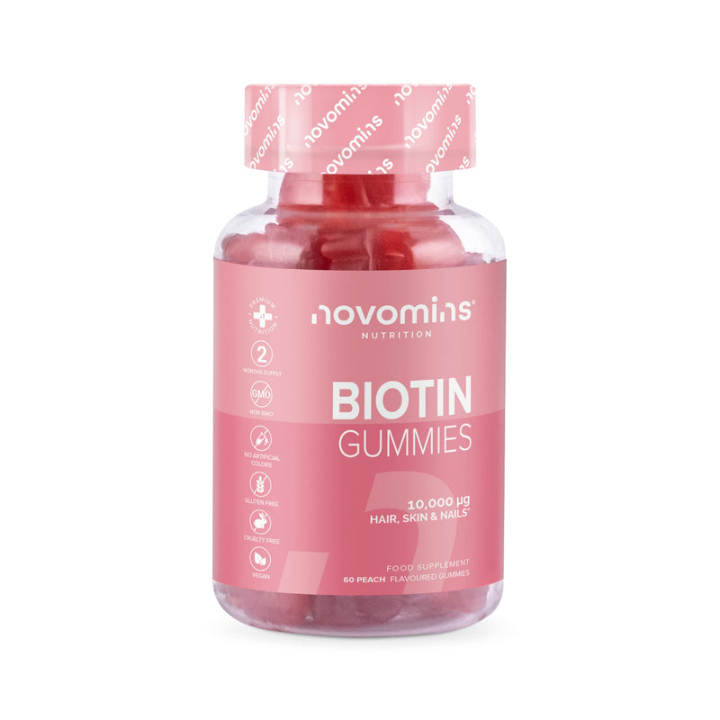 Biotin Gummies - 10,000 mcg -2 Month Supply - Hair Vitamins �- Vegan - Chewable Hair Vitamins � Anti Hair Loss and Thinning Supplement � Hair Gummies for Hair Growth - Made by Novomins - BeesActive Australia
