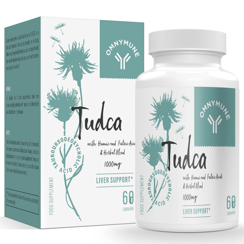 Tudca Liver Support Supplement,Tauroursodeoxycholic Acid Complex 1000mg Per Servings, Bile Salts for Detox Cleanse & Repair,Kidney,Gallbladder,60 Capsules 60 Count (Pack of 1) - BeesActive Australia
