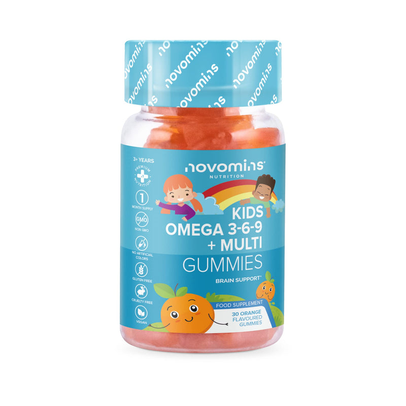 Kids Omega 3 6 9 Gummies � Kids Multivitamin E & D - Vegan - 1 Month Supply � Chewable Childrens Omega 3 6 9 Supplement � Plant Based Alternative to Fish Oil � Kids Vitamins by Novomins - BeesActive Australia
