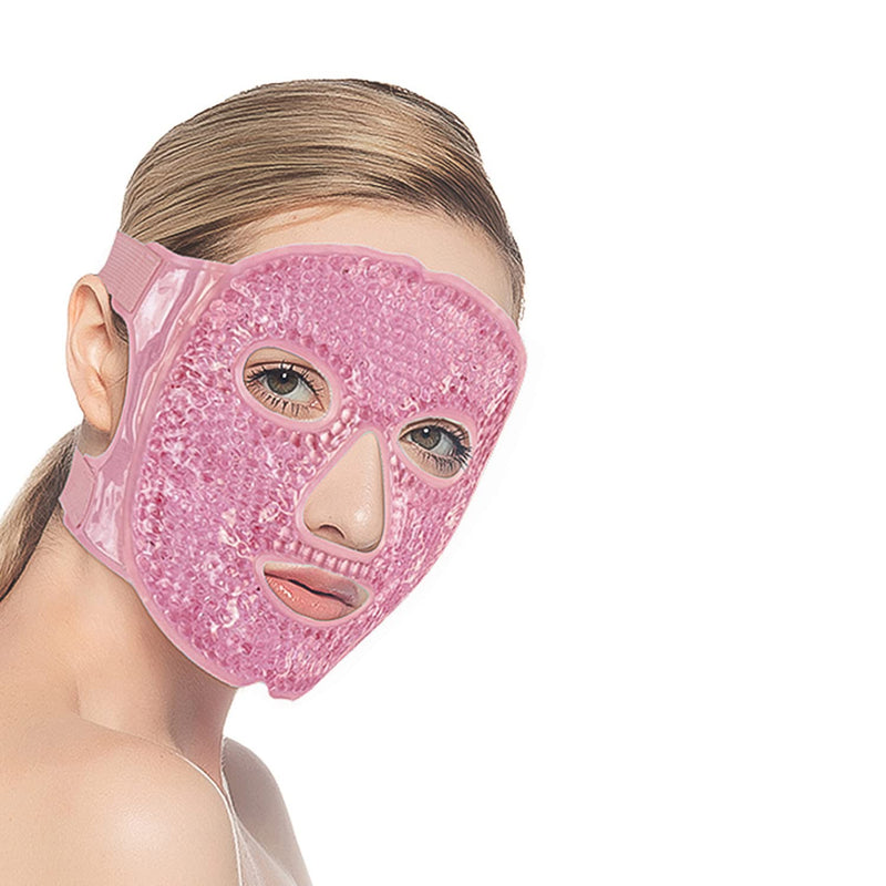 CAM2 Cooling Mask Face, Eye Mask Cooling, Gel Face Mask, Reusable Gel Bead Eye Mask for Puffy Eyes, Tear Bags (Pink) Pink - BeesActive Australia