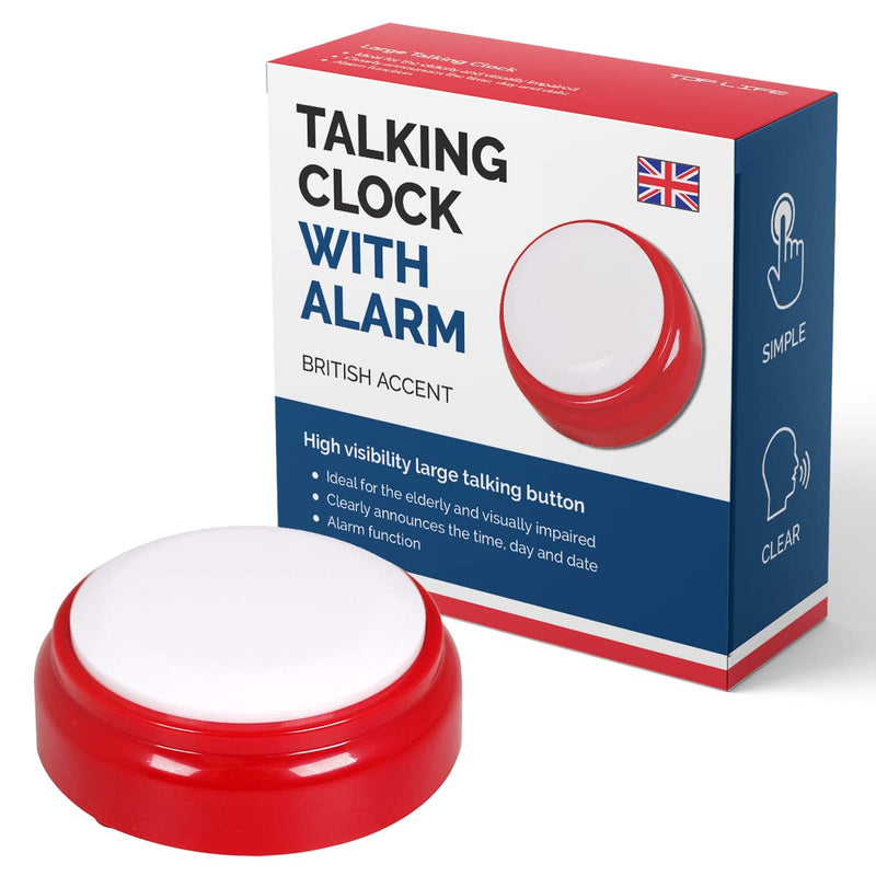 Talking Clock for The Elderly - British Accent - Tells Clearly The Time and Date - Easy to Operate English Speaking Clock - BeesActive Australia