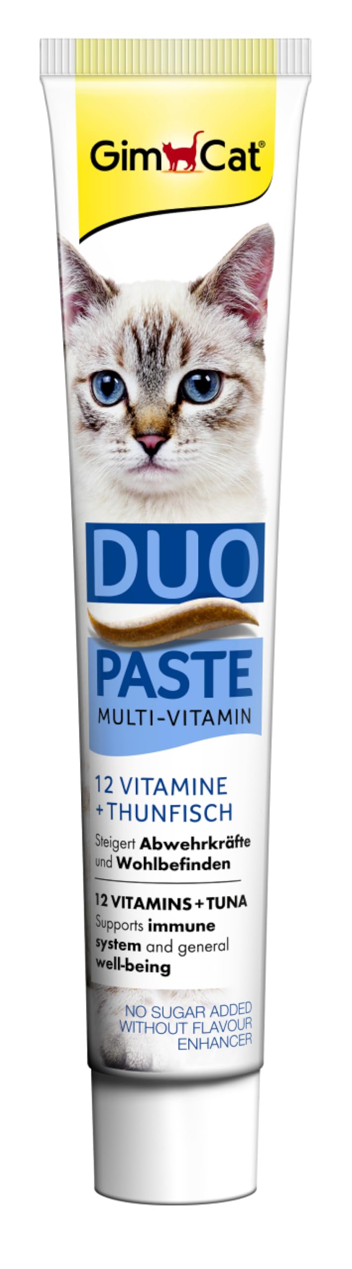 GimCat Duo Paste Multi-Vitamin and Tuna - Valuable vitamins boost the body’s natural defences and well-being - 1 tube (1 x 50 g)