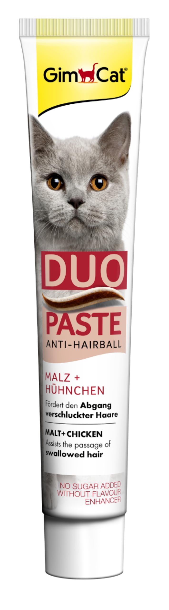 GimCat Duo Paste Anti-Hairball Malt and Chicken - This cat snack promotes the natural passage of ingested hair - 1 tube (1 x 50 g)