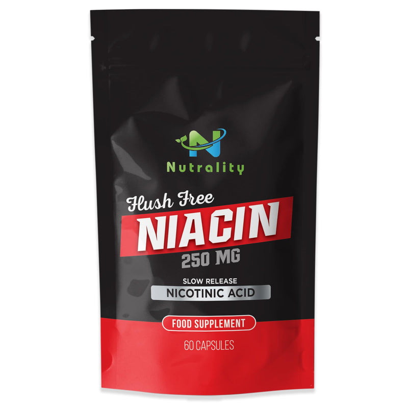 Nutrality Niacin Vitamin B3 - No Flush Nicotinic Acid Supplement - 250 mg 60 Days Supply for Energy Metabolism, Digestive System Health, Joint Care - BeesActive Australia