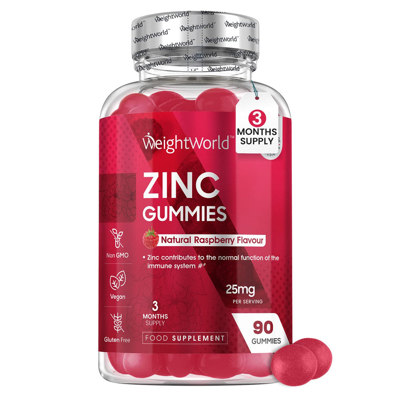 Zinc Gummies 25mg per gummy � 90 Vegan Zinc Citrate Gummies - Natural Raspberry Flavour � Better Alternative to Bitter Zinc Tablets - Immunity, Skin & Hair Gummies - Zinc Supplement For Men & Women - BeesActive Australia