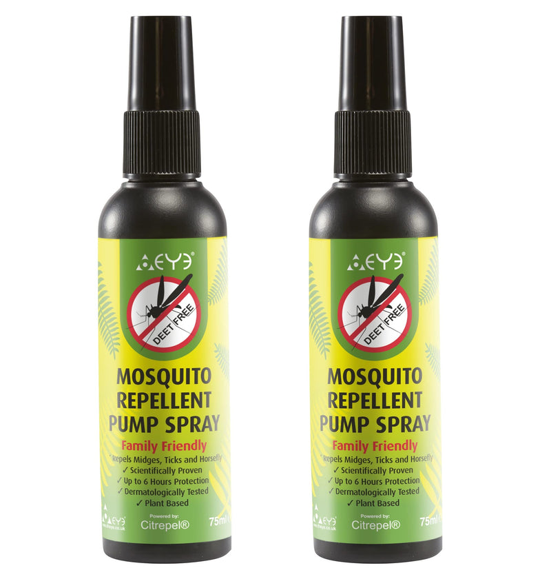 THEYE Insect Repellent Pump Spray Natural Deet & Preservative Free No Harmful Chemicals Insect Repellent 2 x 75ml - BeesActive Australia