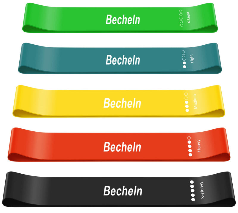Resistance Band, Exercise Loop Bands for Yoga, Pilates, Fitness and Working Out Resistance Band Regular Color 5-Pack - BeesActive Australia