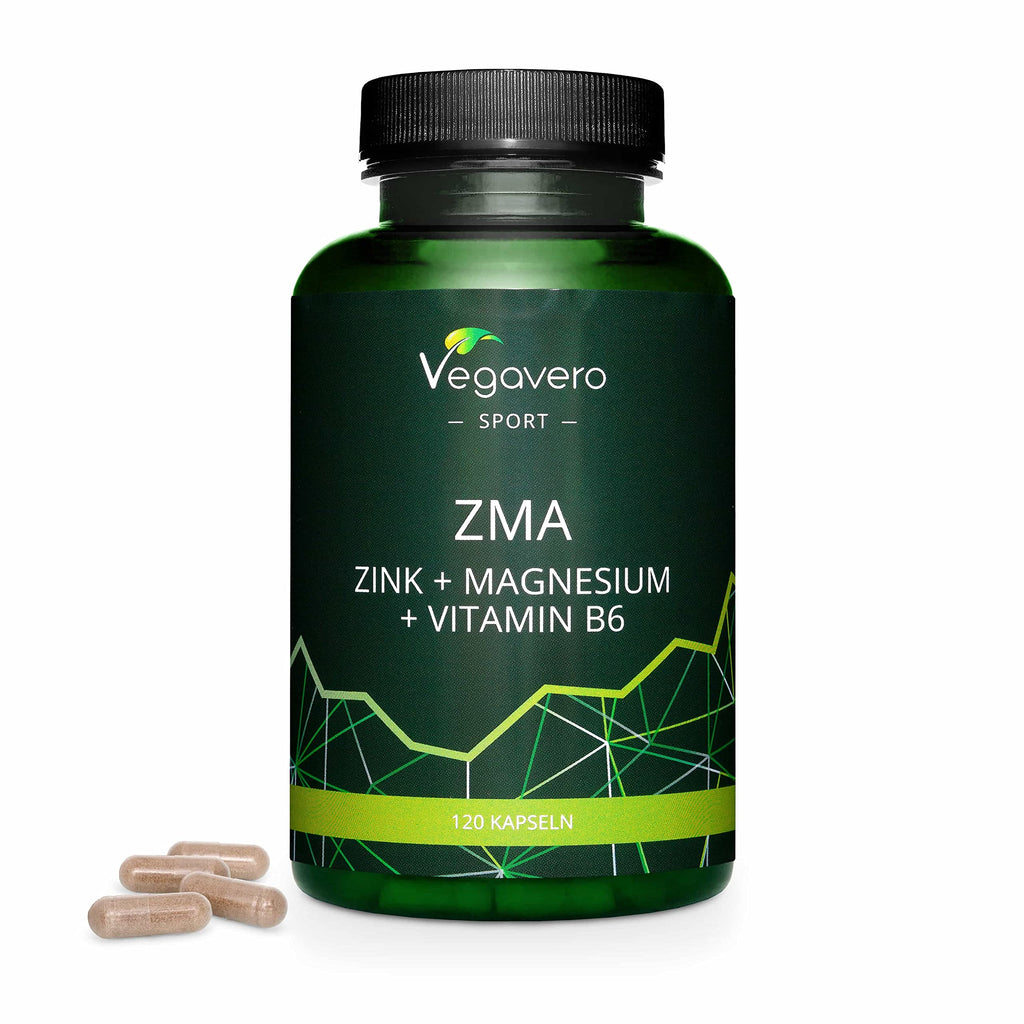 ZMA Supplements Vegavero® | Zinc + Magnesium + Vitamin B6 | Improved Absorption of Zinc Aspartate + Citrate | Testosterone and Muscle Growth | for Men and Women | Vegan - BeesActive Australia