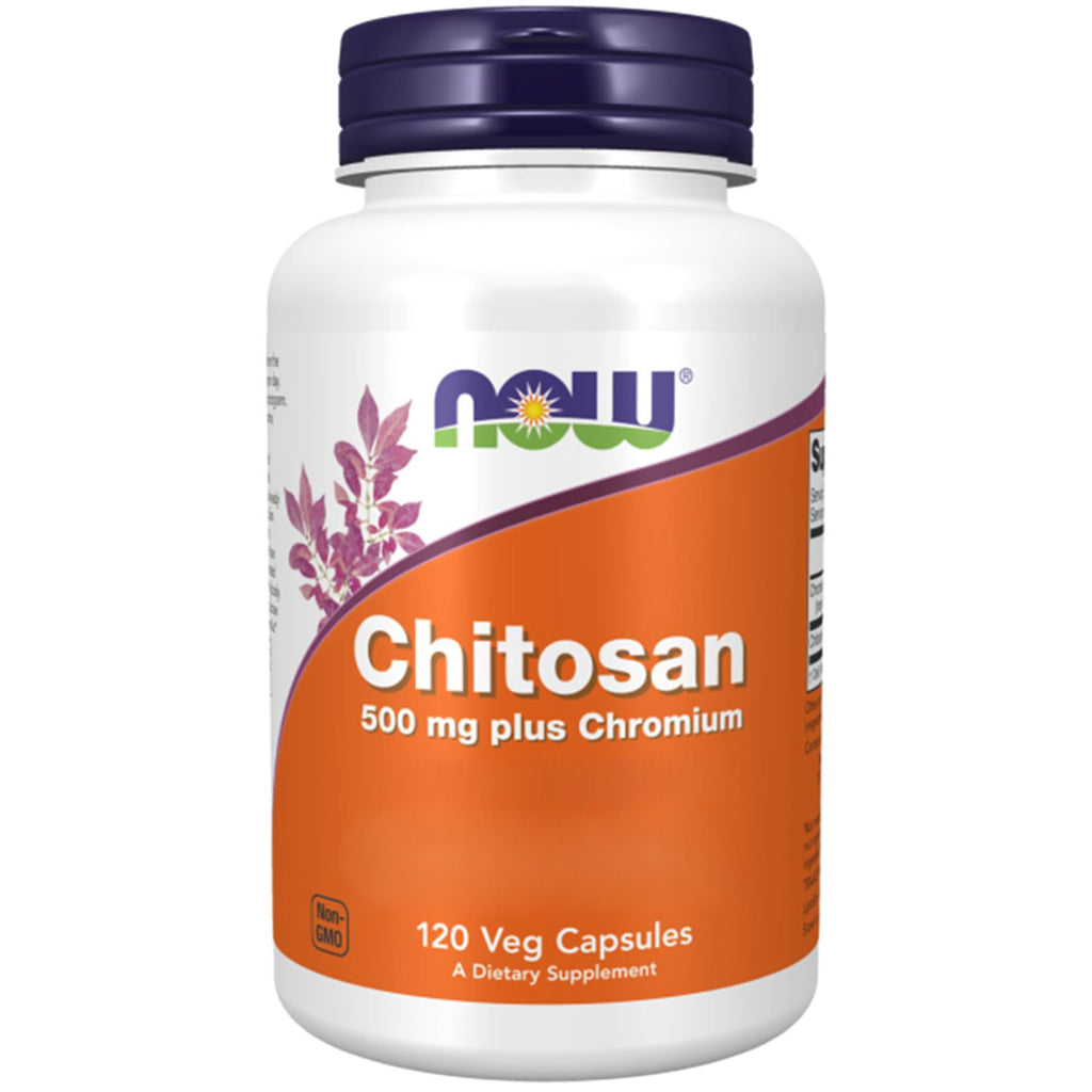 Now Foods, Chitosan, 500mg, with Chromium, 120 Capsules, Lab-Tested, Soy Free, Gluten Free, Non-GMO - BeesActive Australia