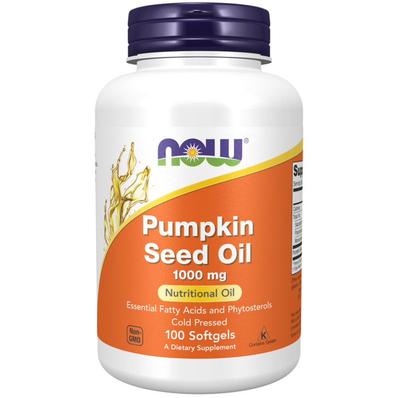 Now Foods, Pumpkin Seed Oil, 1.000mg, 100 Softgels, Lab-Tested, Soy Free, Gluten Free, Non-GMO - BeesActive Australia