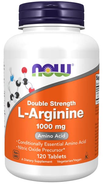 Now Foods, Double Strength L-Arginine, 1.000mg, 120 Vegan Tablets, Amino Acid, Lab-Tested, Gluten Free, Soy Free, GMO Free - BeesActive Australia