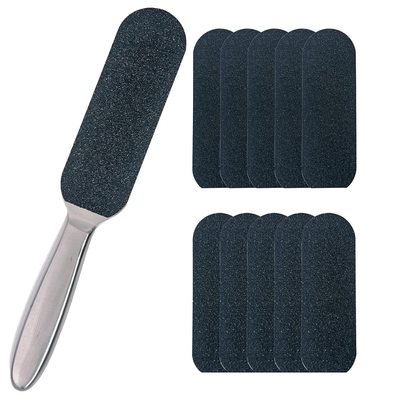 Professional Pedicure Foot File and Callus Remover for Hard Skin, Stainless Steel Foot Rasp File with Ten Free Refill Grits Replacement Pads with Two Sides Simple Bath Pedicure Salon Foot Scrubber(25) - BeesActive Australia
