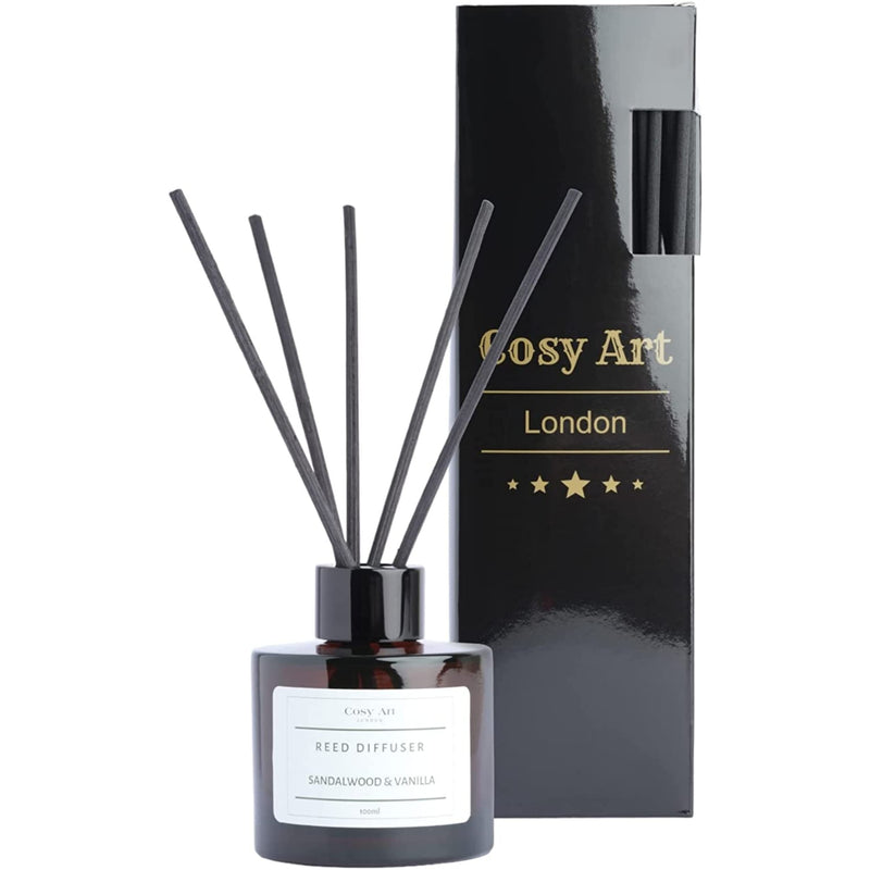 Essential Oil Reed Diffuser | Sandalwood & Vanilla | 100ml | 7 Sticks | Natural Home Fragrance for All Occasions - BeesActive Australia