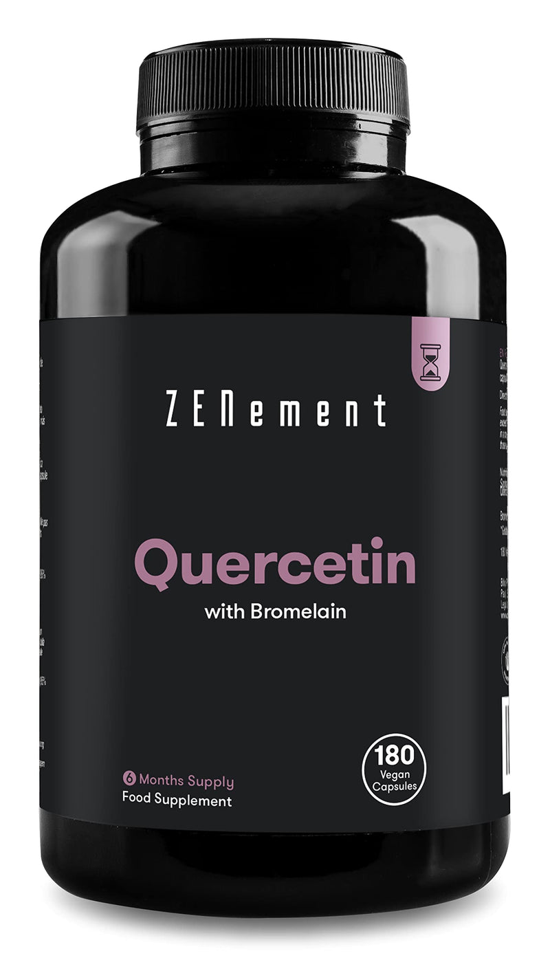 Quercetin 500mg, with Bromelain, 180 Capsules | Anti-ageing, Healthy Ageing, Antioxidant | 100% Natural Ingredients, Vegan, Additives Free | Zenement - BeesActive Australia