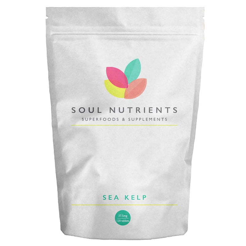 Soul Nutrients Sea Kelp Tablets (120) | Natural Source of Iodine for Thyroid and Brain Health, Metabolism Support | Vegan - BeesActive Australia
