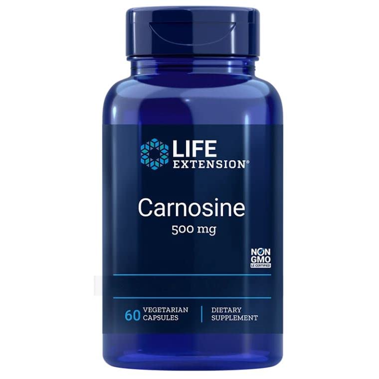 Life Extension, L-Carnosine, 500mg, High dose, 60 Vegan Capsules, Laboratory Tested, Gluten-Free, Vegetarian, Soy-Free, Non-GMO - BeesActive Australia