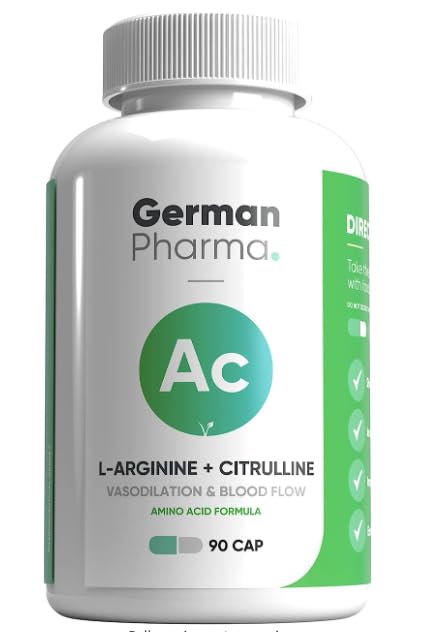 L-Arginine & Citrulline 1845mg Capsules | High Strength Dose | German Pharma | 90 Vegetable Capsules | Enhance Vascularity, Performance & Recovery | UK Manufactured | 100% Vegan | - BeesActive Australia