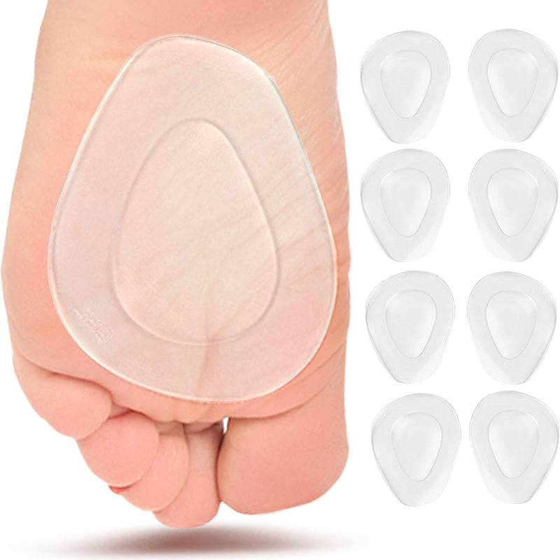 Metatarsal Pads Women 8 Pack, Ball of Foot Cushion for Men, Soft Metatarsal Foot Pad Shoe Pads Foot Pads for Pain Relief, Gel Metatarsal Pad Insoles, Foot Cushion for Ball of Feet Callus Cushion Clear - BeesActive Australia